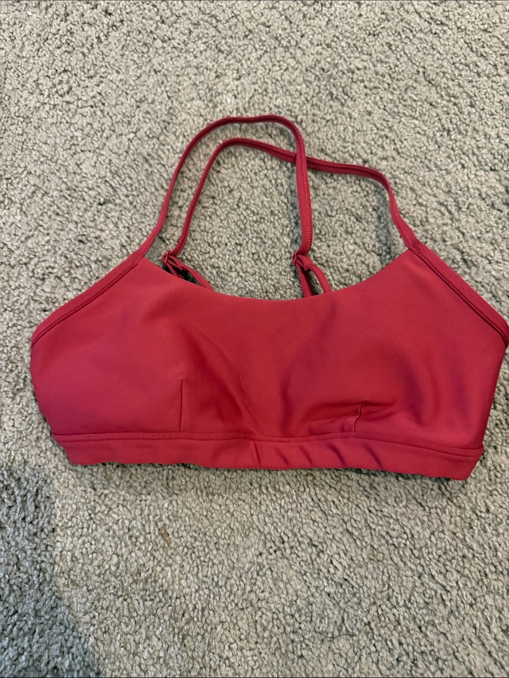 Women's Red Alo Bralette with Double Straps